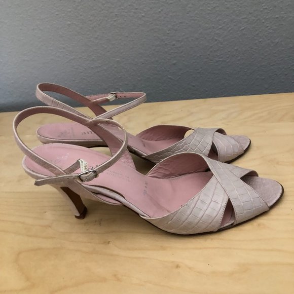 Italian AMALFI Leather Ankle Wrap Heels - Picture 1 of 11